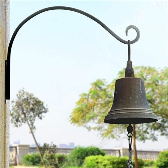 Heavy Duty Plant Hanger Bracket (16"/Black) Outdoor Hand-Forged Hanging Plant - Picture 5 of 7